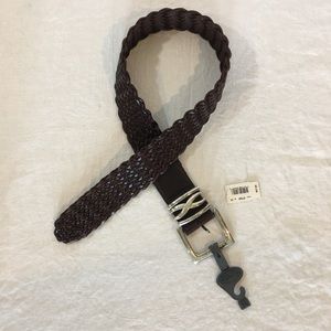 Brighton Belt NWT Dark Brown Woven Size Small (28)
